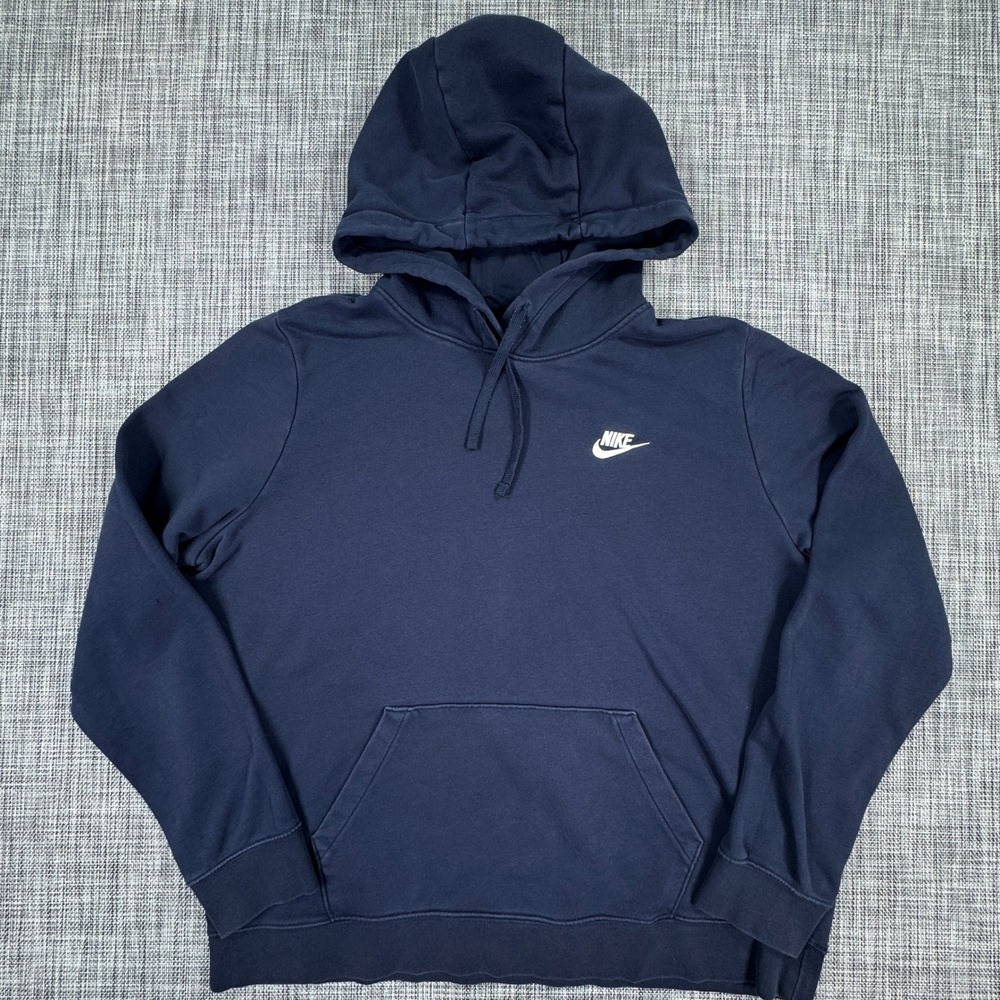 Nike Womens Sportswear Club Fleece Pullover Hoodie Navy Blue XL Athletic